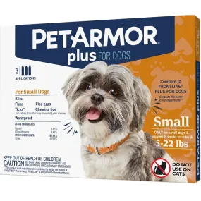 PetArmor Plus Flea & Tick Topical for Dogs 3-Pack, 5-22 lbs