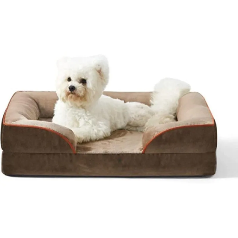 Plush Supportive Dog Bed With Bolstered Sides