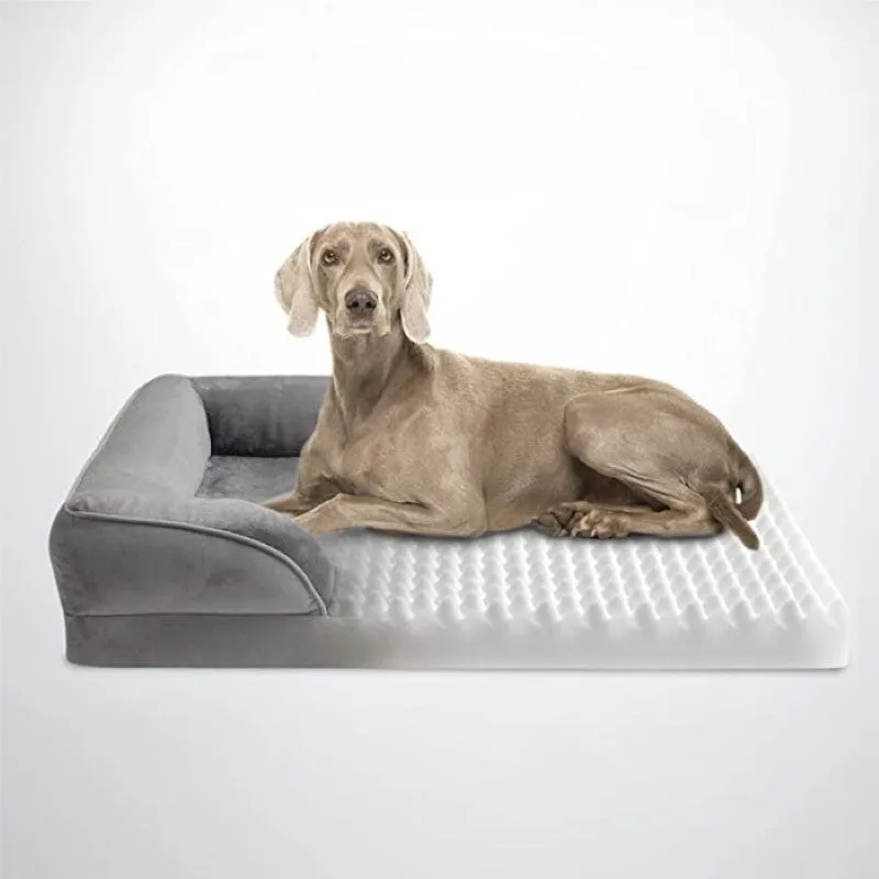 Plush Supportive Dog Bed With Bolstered Sides