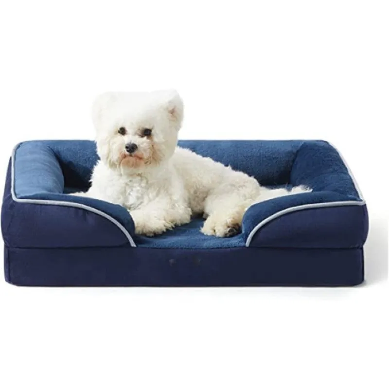 Plush Supportive Dog Bed With Bolstered Sides