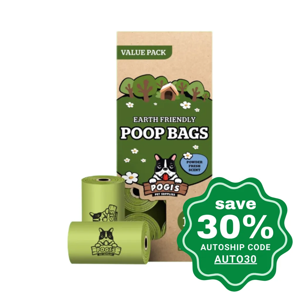 Pogi's Pet Supplies - Poop Bags - Powder Fresh Scent - 10 Packs