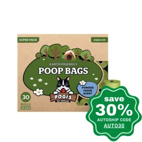 Pogi's Pet Supplies - Poop Bags - Powder Fresh Scent - 30 Packs