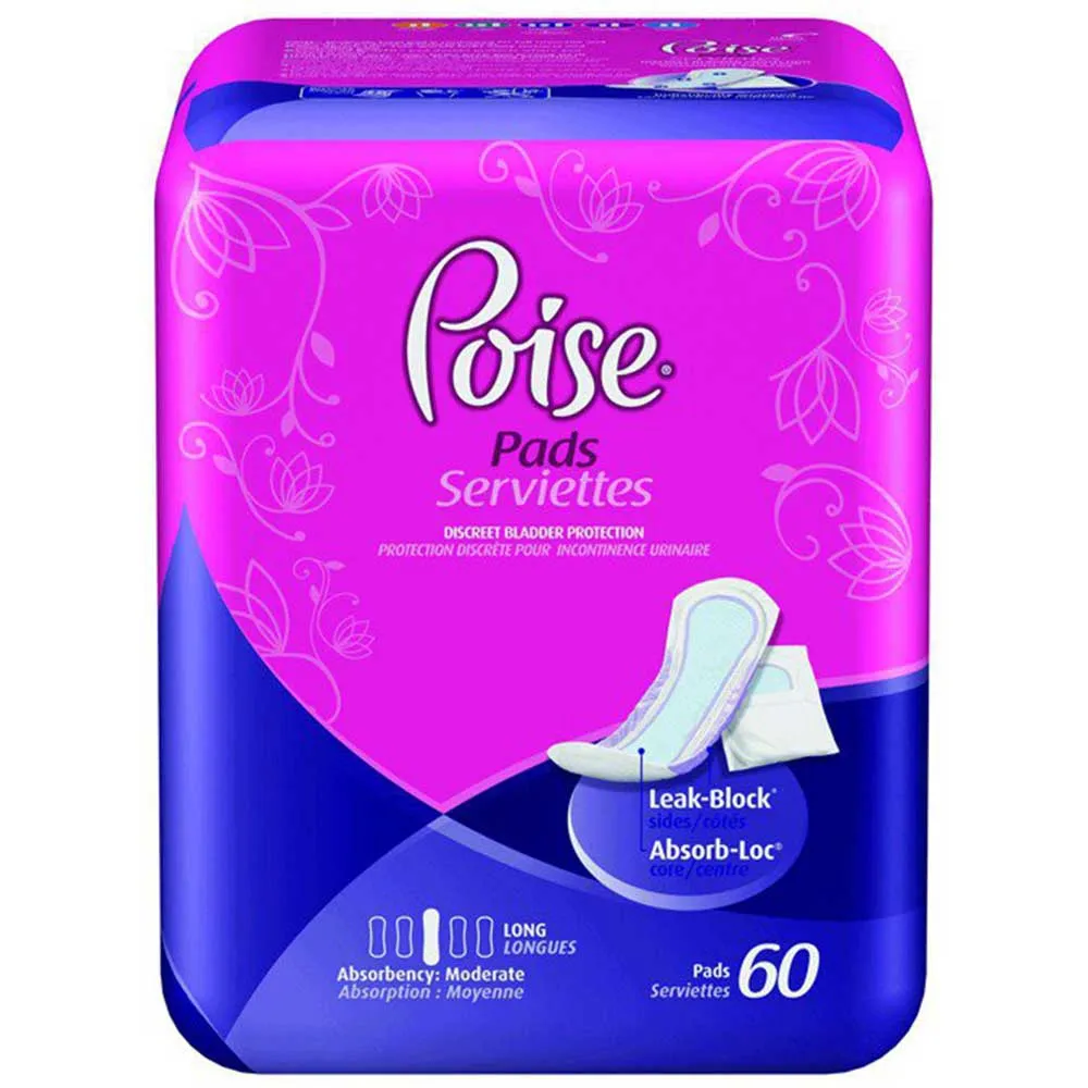 Poise 19566 Moderate Absorbency Pads 12.4'' Case of 96