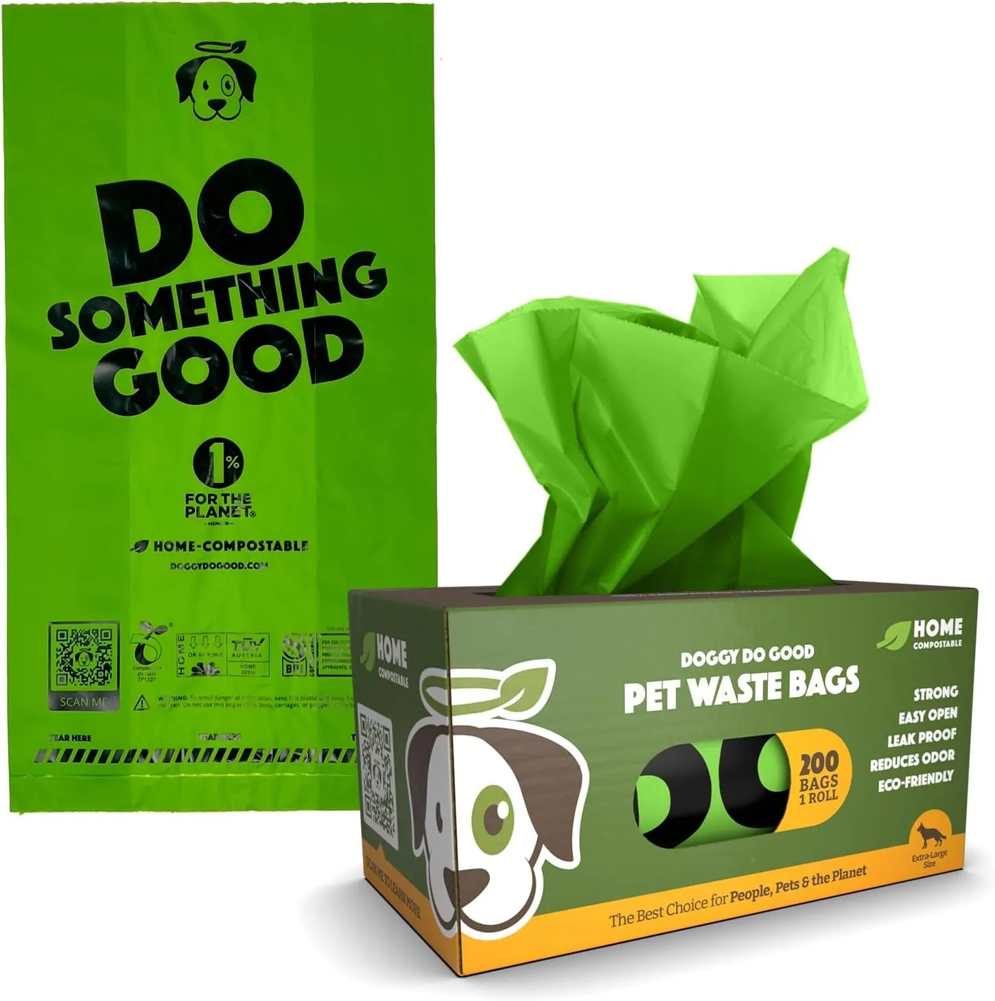 Poop Bags | Dog Waste Bags | Unscented, 38% Vegetable-Based, Thick & Leak Proof, Easy Open | Standard Size