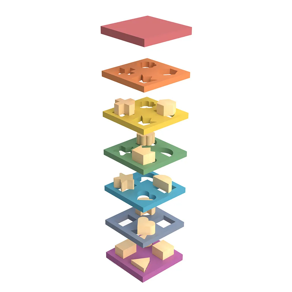 Rainbow Wooden Shape Stacker