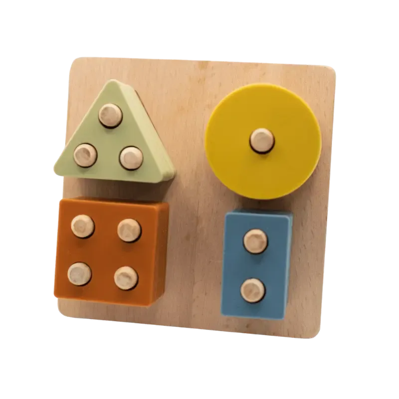 Shape Puzzle Toy   Geometric   Wood & Silicone   Montessori