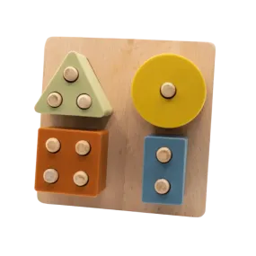 Shape Puzzle Toy   Geometric   Wood & Silicone   Montessori