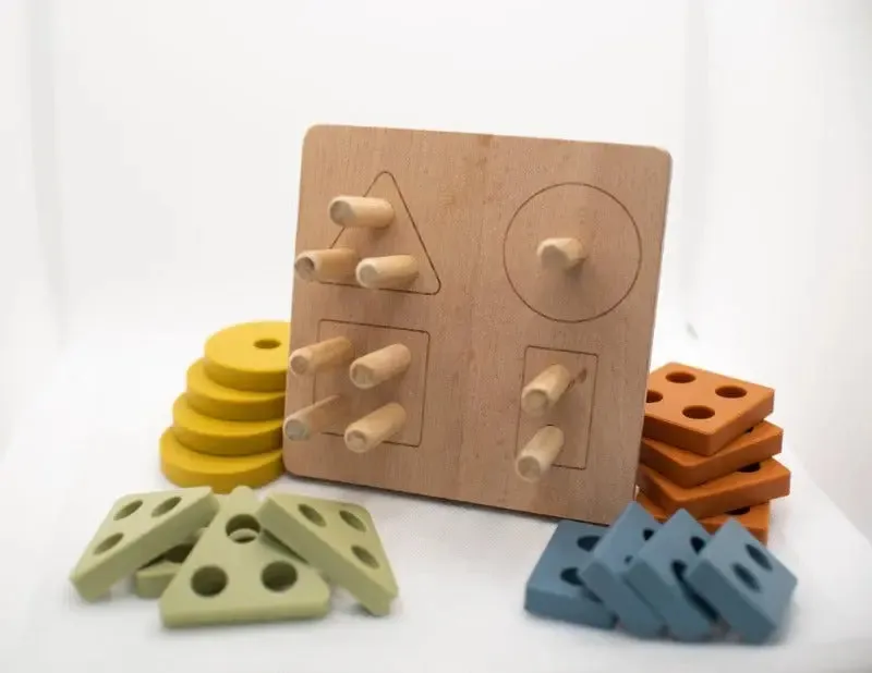 Shape Puzzle Toy   Geometric   Wood & Silicone   Montessori