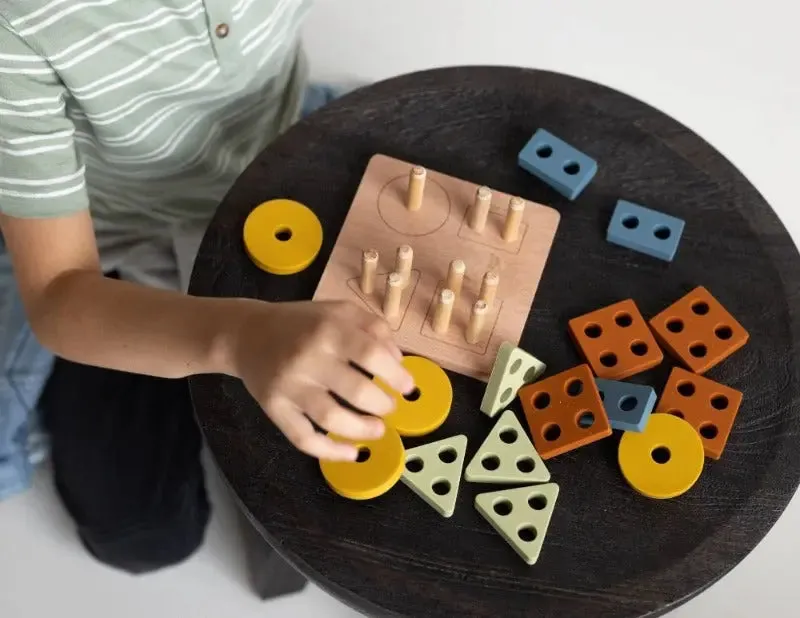 Shape Puzzle Toy   Geometric   Wood & Silicone   Montessori