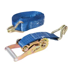 Silverline 785253 Ratchet Tie Down Strap J-Hook 6m x 38mm - Rated1000kg Capacity 2000kg