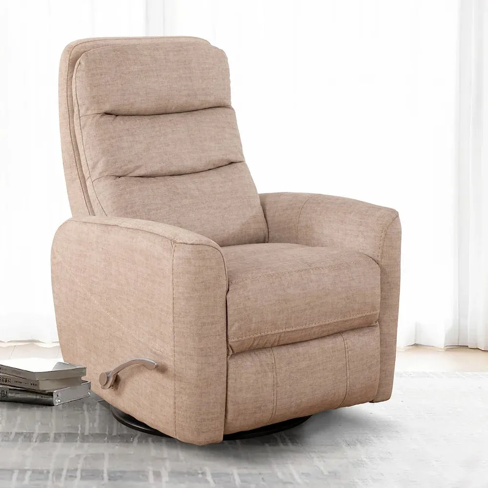 Soft Pearl Fabric Glider Rocker Recliner Accent Chair - Model #6321