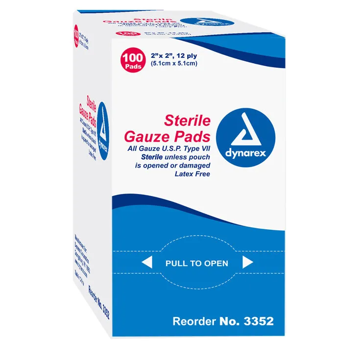 Sterile Gauze Pads, 12 Ply Type VII, USP 100/Box