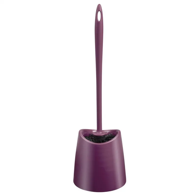 Superio Brand Modern Toilet Brush and Holder, Plastic, Purple