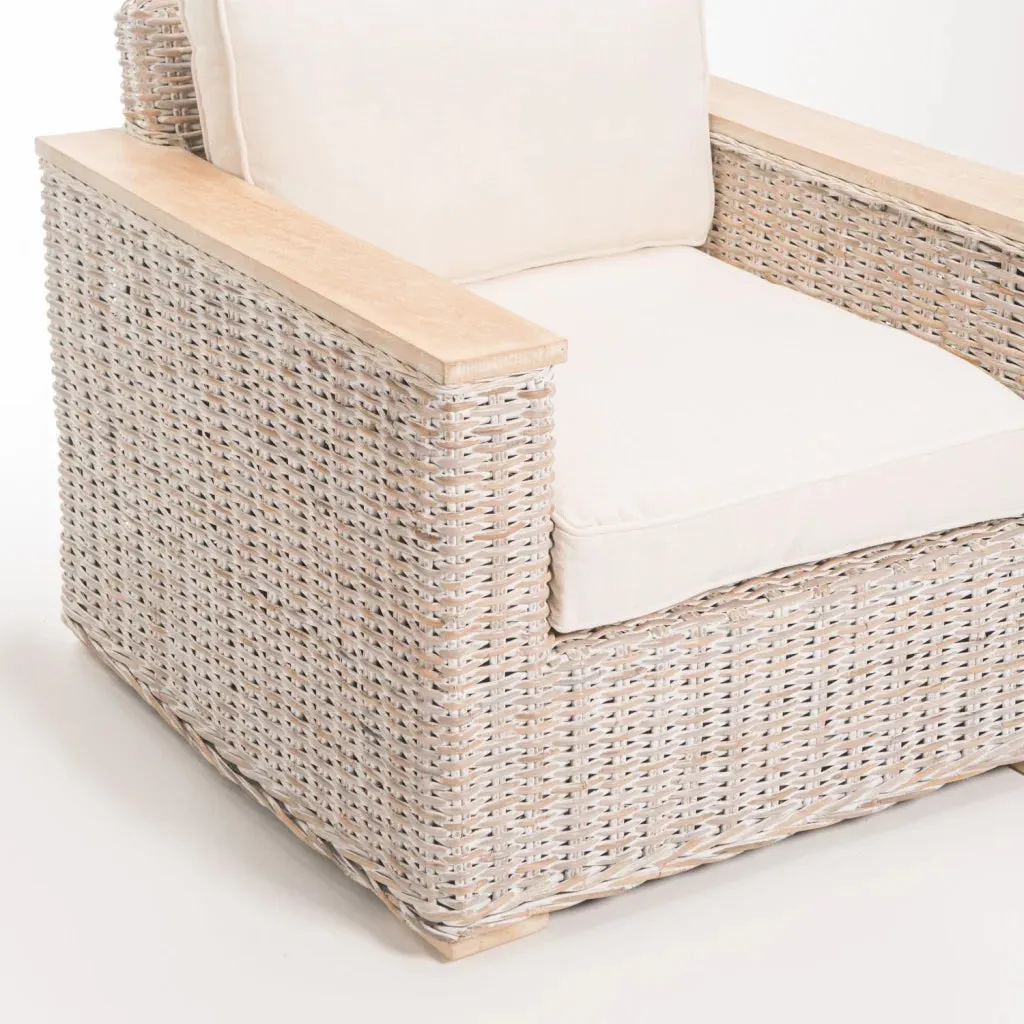 TEGAL KUBU WHITEWASH ARMCHAIR