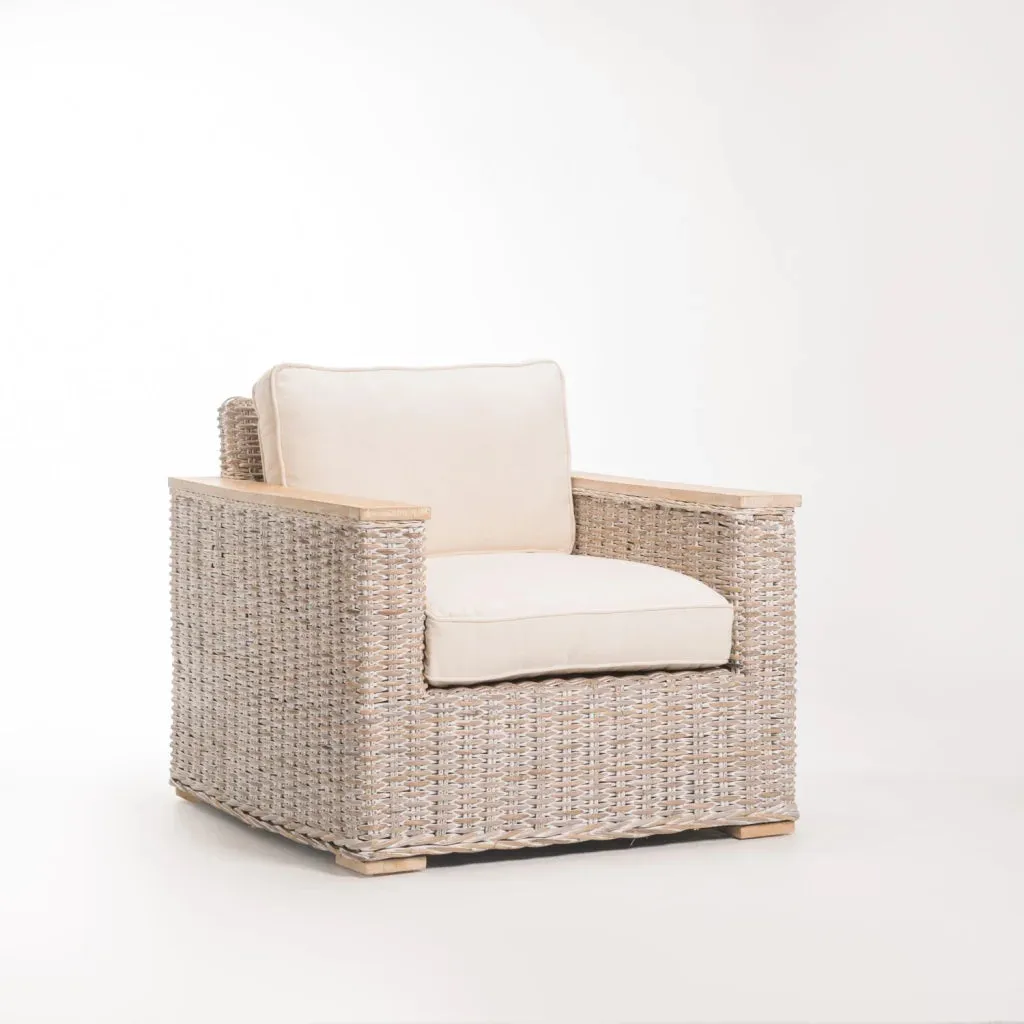 TEGAL KUBU WHITEWASH ARMCHAIR