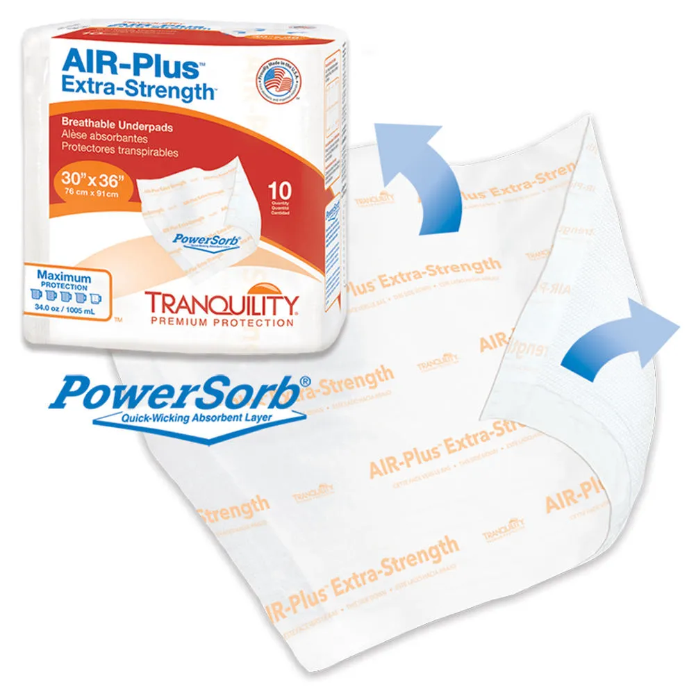 Tranquility AIR-Plus Extra-Strength Breathable Underpads, 30 x 36