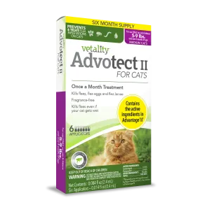 Vetality Advotect II Monthly Topical Flea and Tick Treatment for Medium Cats