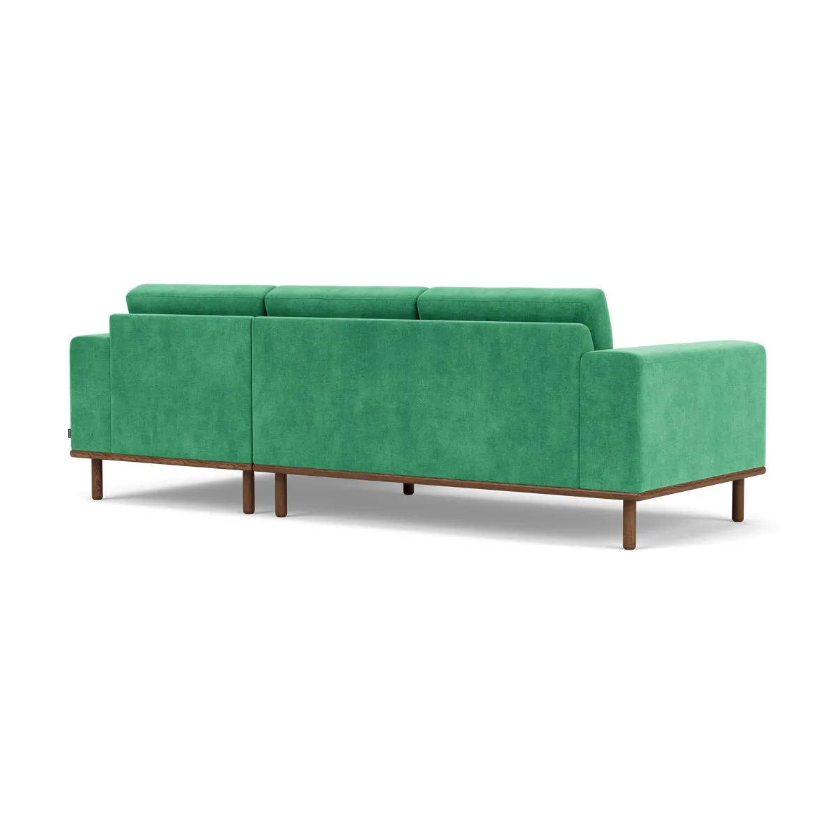 Vilmar Fabric Right Chaise Sofa (Walnut Natural, Grass Green)