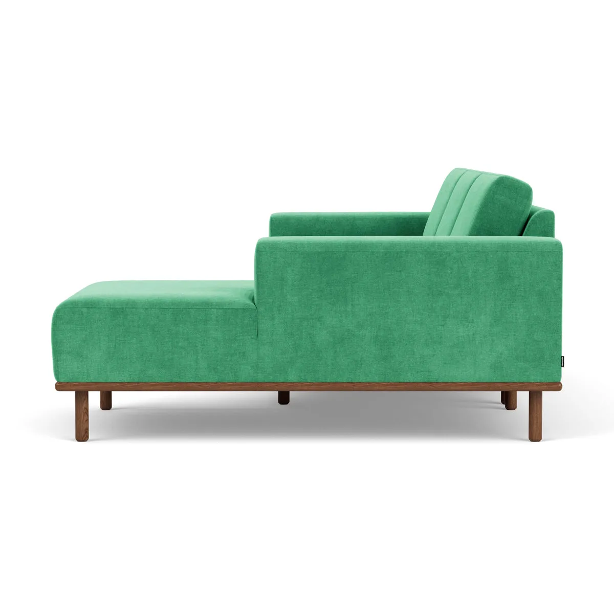 Vilmar Fabric Right Chaise Sofa (Walnut Natural, Grass Green)