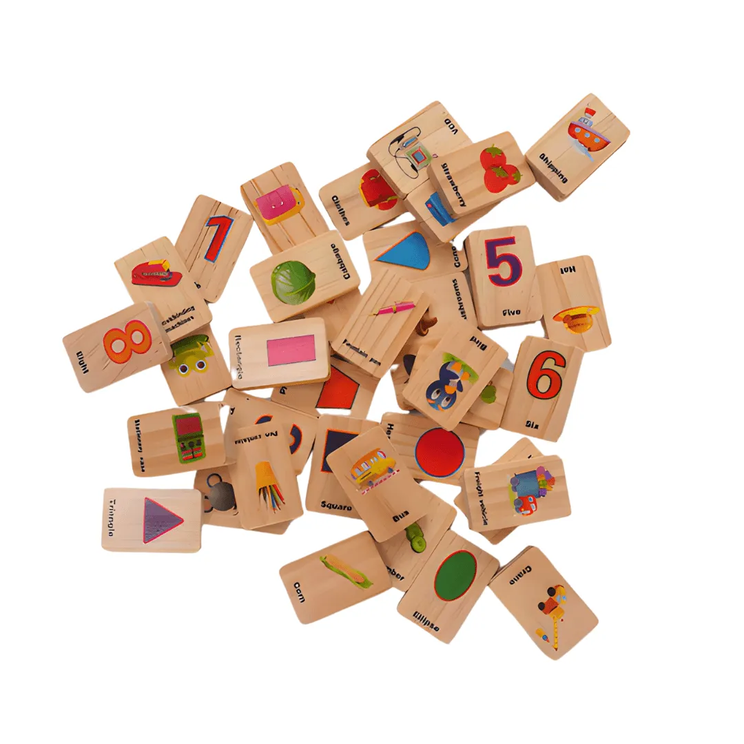 Wooden Dominoes Puzzle Learning Toy