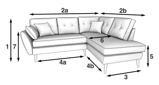 Zinc Left Hand Sectional Sofa